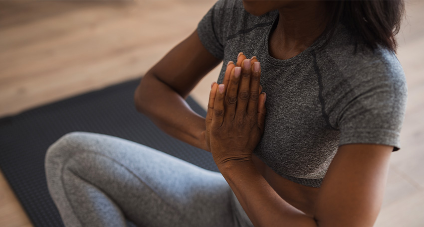 Woman practicing yoga